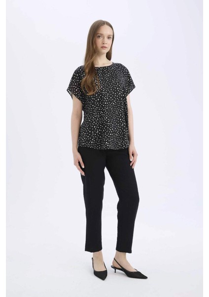 Jogger Pantolon Keten Görünümlü Cepli Yüksek Bel Düz Paça R0433AZ25SP