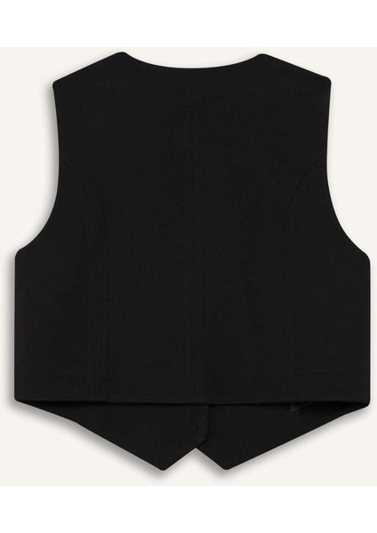 V Yaka Düğmeli Klasik Blazer Yelek C2026AX25SP