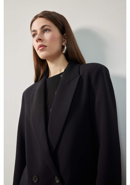 Oversize Geniş Kalıp Ceket Yaka Blazer Ceket C2457AX25SP