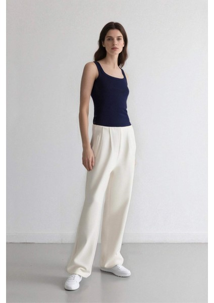 Carrot Fit Crop Kumaş Pantolon Fermuarlı Yüksek Bel Dar Paça C2466AX25SP