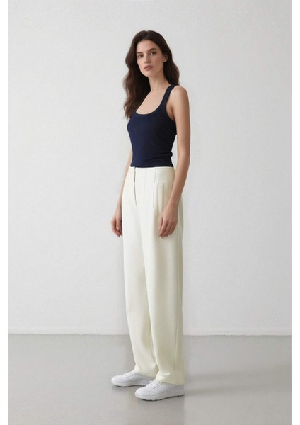 Carrot Fit Crop Kumaş Pantolon Fermuarlı Yüksek Bel Dar Paça C2466AX25SP