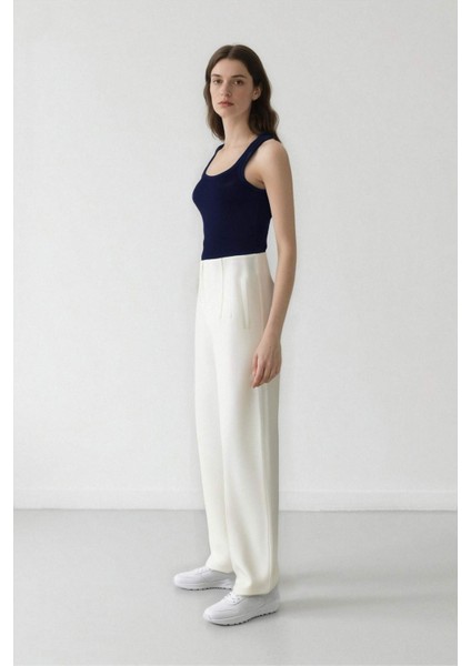 Carrot Fit Crop Kumaş Pantolon Fermuarlı Yüksek Bel Dar Paça C2466AX25SP