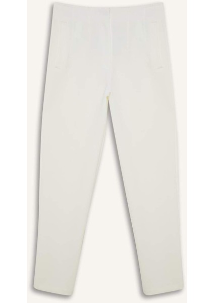 Carrot Fit Crop Kumaş Pantolon Fermuarlı Yüksek Bel Dar Paça C2466AX25SP