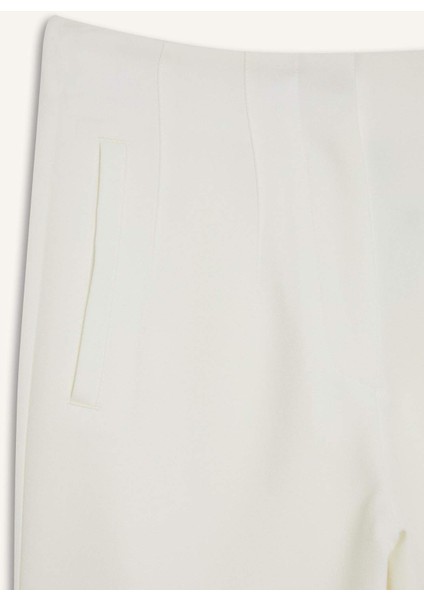 Carrot Fit Crop Kumaş Pantolon Fermuarlı Yüksek Bel Dar Paça C2466AX25SP