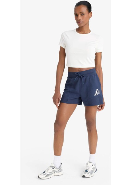 Fit NBA Los Angeles Lakers Standart Fit Sporcu Kısa Paça Şort E3626AX25SM
