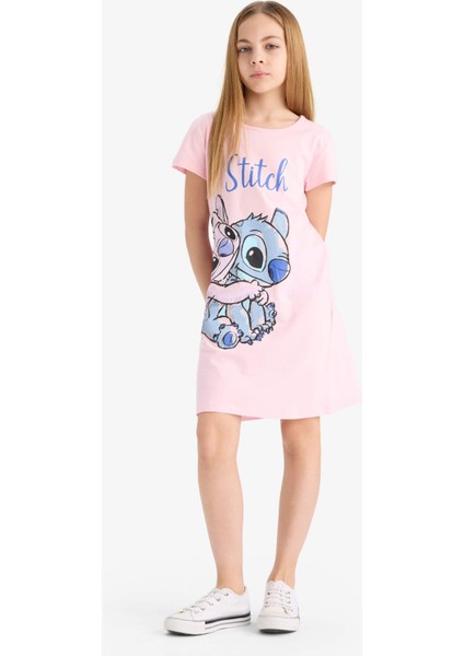Kız Çocuk Disney Lilo & Stitch Kısa Kollu Elbise C2959A825SM