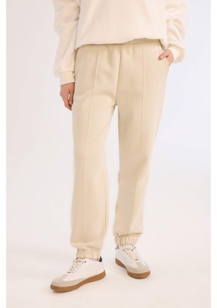 Coool Kalın Jogger Eşofman Altı Basic Düz Cepli Beli Paçası Lastikli E6300AX24WN