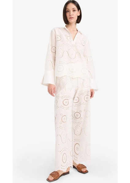 Regular Fit Brode Plaj Pantolonu-Fall in Love E4711AX25SM