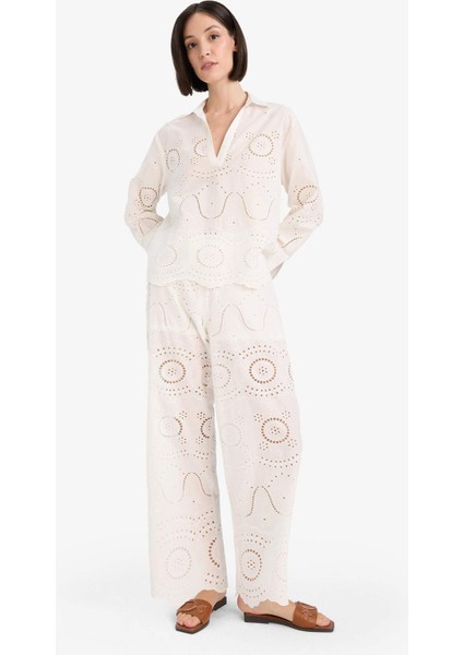 Regular Fit Brode Plaj Pantolonu-Fall in Love E4711AX25SM