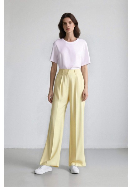 Afra x Defacto Wide Leg Tensel Kumaş Pantolon Cepli Yüksek Bel Geniş Paça A1138AX25SP