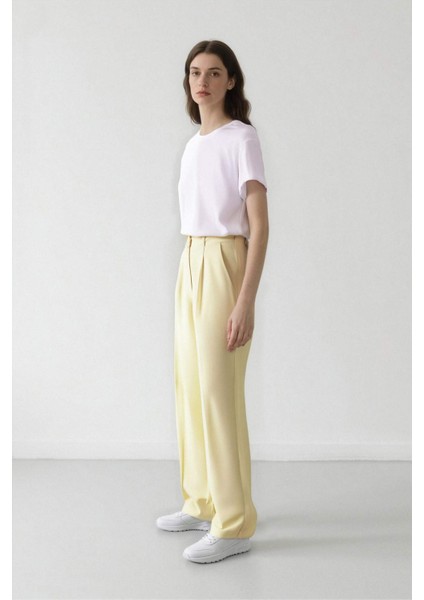 Afra x Defacto Wide Leg Tensel Kumaş Pantolon Cepli Yüksek Bel Geniş Paça A1138AX25SP