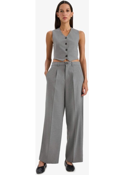 V Yaka Düğmeli Klasik Blazer Yelek C2026AX25SP