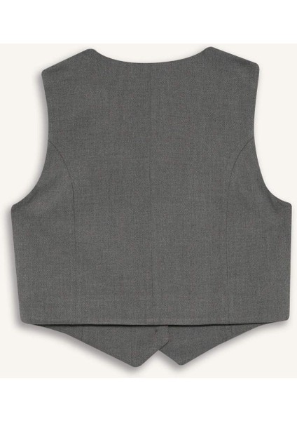 V Yaka Düğmeli Klasik Blazer Yelek C2026AX25SP