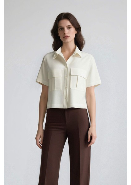 Crop Cepli Tensel Kısa Kollu Gömlek C4784AX25SP
