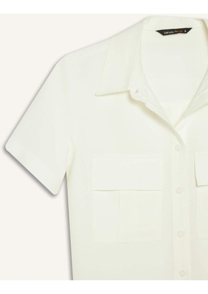 Crop Cepli Tensel Kısa Kollu Gömlek C4784AX25SP