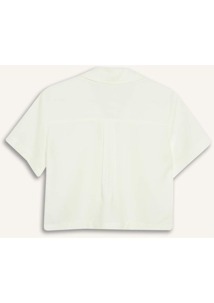 Crop Cepli Tensel Kısa Kollu Gömlek C4784AX25SP