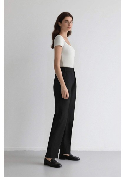 Wide Leg Pensli Klasik Palazzo Pantolon Geniş Bol Paça Basic Düz Uzun Boy Yüksek Bel Cepli C2020AX25SP