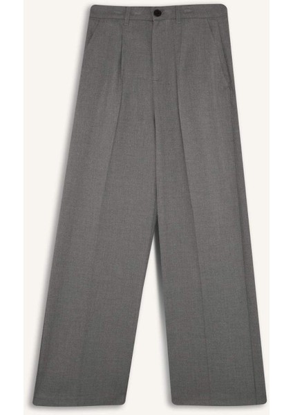 Wide Leg Pensli Klasik Palazzo Pantolon Geniş Bol Paça Basic Düz Uzun Boy Yüksek Bel Cepli