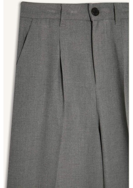 Wide Leg Pensli Klasik Palazzo Pantolon Geniş Bol Paça Basic Düz Uzun Boy Yüksek Bel Cepli