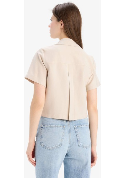Crop Cepli Tensel Kısa Kollu Gömlek C4784AX25SP