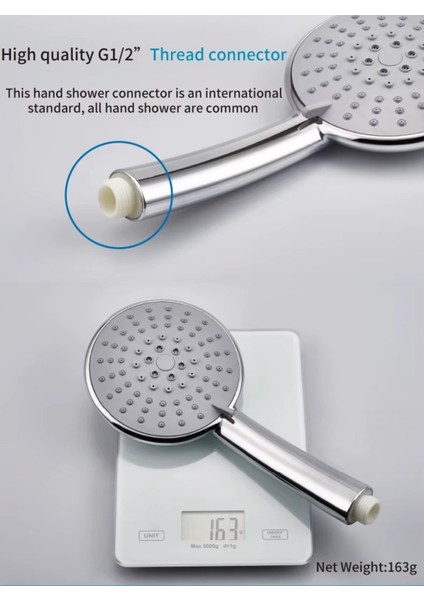 Çok Fonksiyonlu Büyük Boy Metalik Su Tasarruflu Duş Başlığı indirimleri