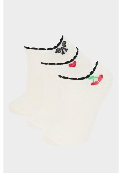 Kız Çocuk 3'lü Pamuklu Patik Çorap E6072A8NS