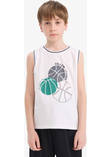 Erkek Çocuk Bisiklet Yaka Baskılı Atlet E4187A825HS