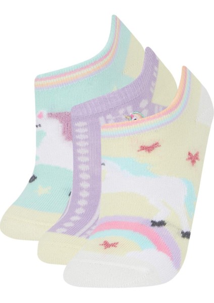 Kız Çocuk 3'lü Pamuklu Patik Çorap E6054A8NS