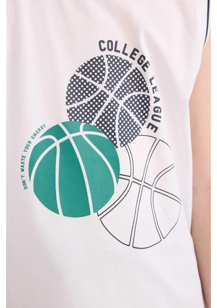 Erkek Çocuk Bisiklet Yaka Baskılı Atlet E4187A825HS