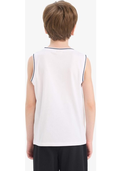 Erkek Çocuk Bisiklet Yaka Baskılı Atlet E4187A825HS