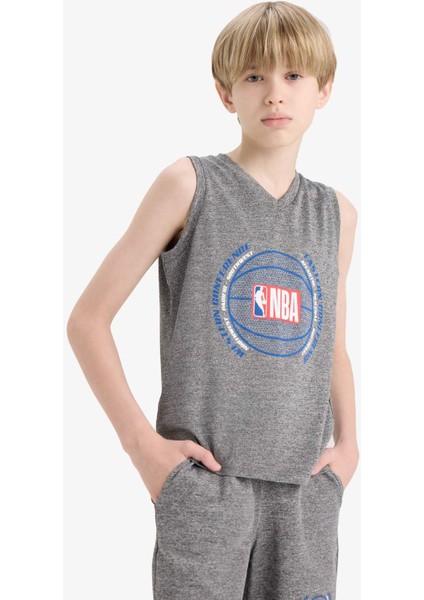 Erkek Çocuk NBA Wordmark V Yaka Atlet E4847A825HS