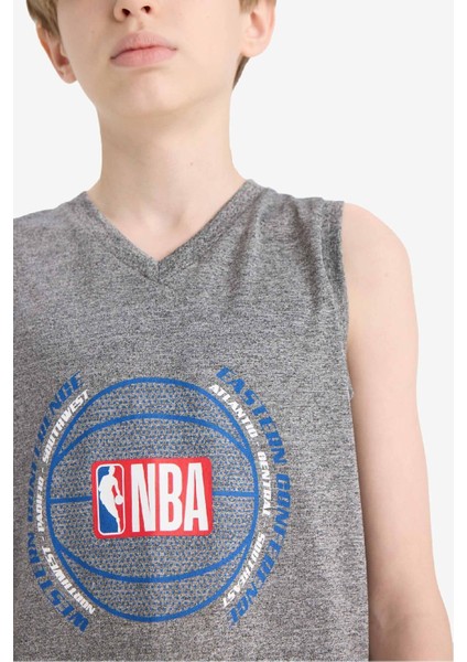 Erkek Çocuk NBA Wordmark V Yaka Atlet E4847A825HS