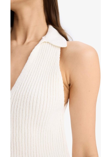 Coool Slim Fit Dar Kesim Düğmeli Triko Yelek D3584AX25SP