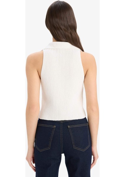 Coool Slim Fit Dar Kesim Düğmeli Triko Yelek D3584AX25SP