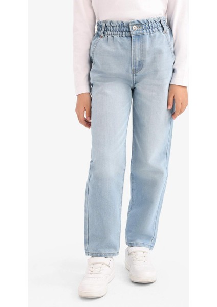 Kız Çocuk Paperbag Standart Paça Jean Pantolon E6181A825AU