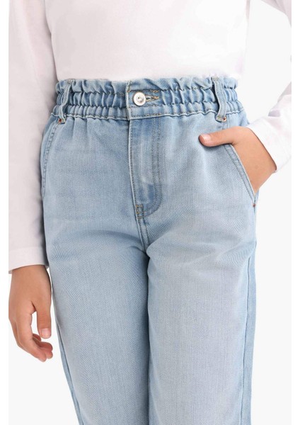 Kız Çocuk Paperbag Standart Paça Jean Pantolon E6181A825AU
