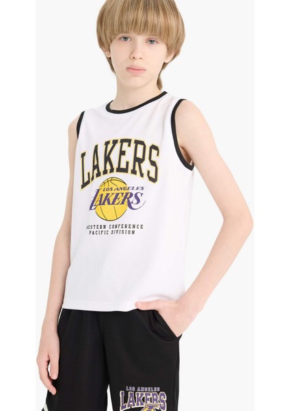 Erkek Çocuk NBA Los Angeles Lakers Bisiklet Yaka Atlet