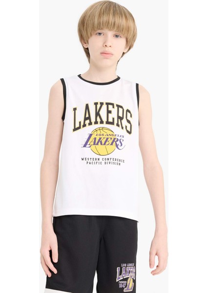 Erkek Çocuk NBA Los Angeles Lakers Bisiklet Yaka Atlet