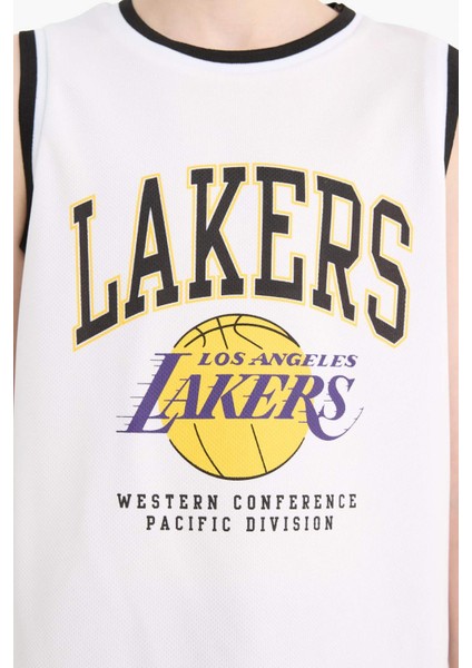 Erkek Çocuk NBA Los Angeles Lakers Bisiklet Yaka Atlet