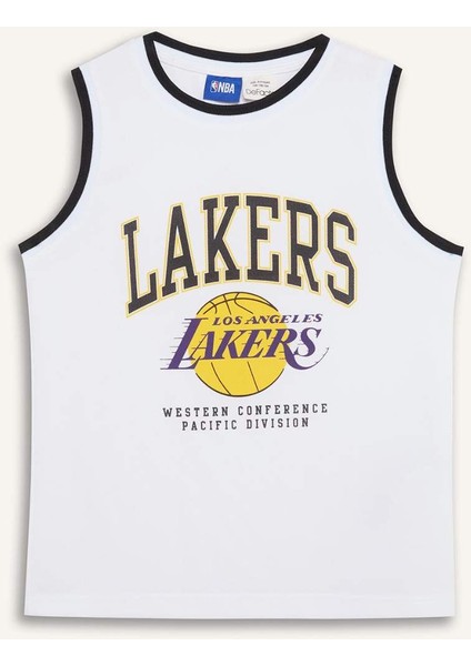 Erkek Çocuk NBA Los Angeles Lakers Bisiklet Yaka Atlet