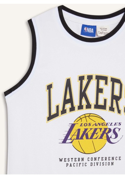 Erkek Çocuk NBA Los Angeles Lakers Bisiklet Yaka Atlet