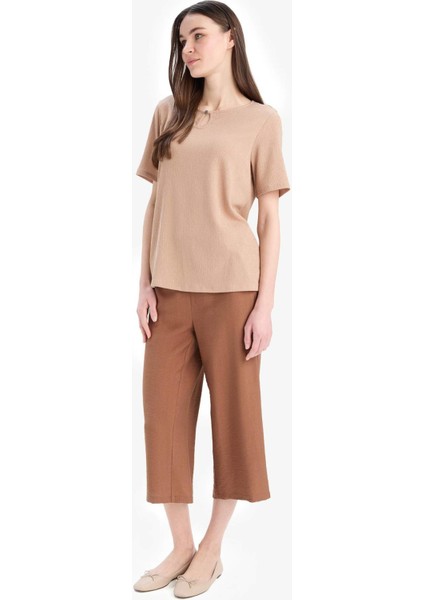 Beli Lastikli Basic Düz Cepli Kapri E4390AX25SM