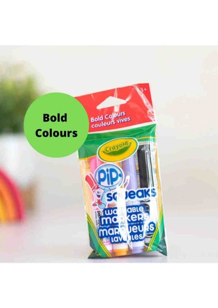 4 Pip Squeaks Washable Markers Bold Colors-Amerikan-Nontoxic-4'lü Yıkanabilir Marker