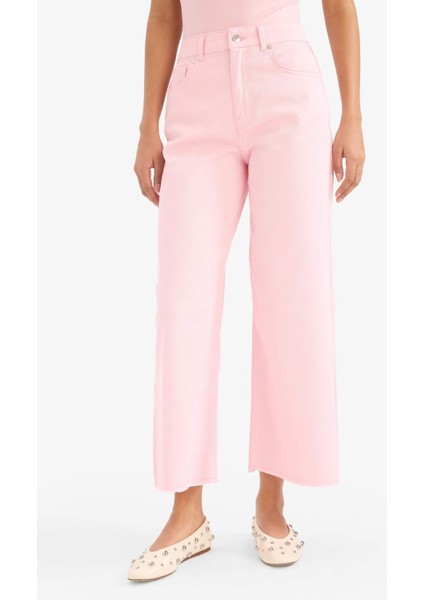 Culotte Gabardin Kumaş Pantolon Yüksek Bel Geniş Paça C7535AX25SP