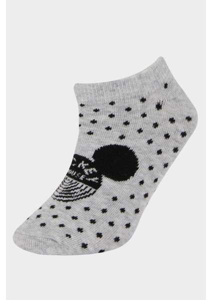 Kız Çocuk Disney Mickey & Minnie 3'lü Pamuklu Patik Çorap E6135A8NS