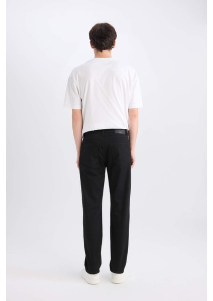 Sergio Regular Fit Solmayan Renk Normal Kalıp Normal Bel Boru Paça Siyah Jean Pantolon E6111AX25SP