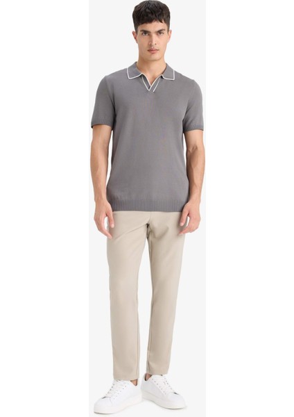 Modern Fit Polo Yaka Kısa Kollu Triko Tişört C4984AX25SM