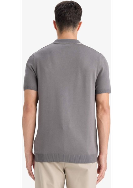 Modern Fit Polo Yaka Kısa Kollu Triko Tişört C4984AX25SM