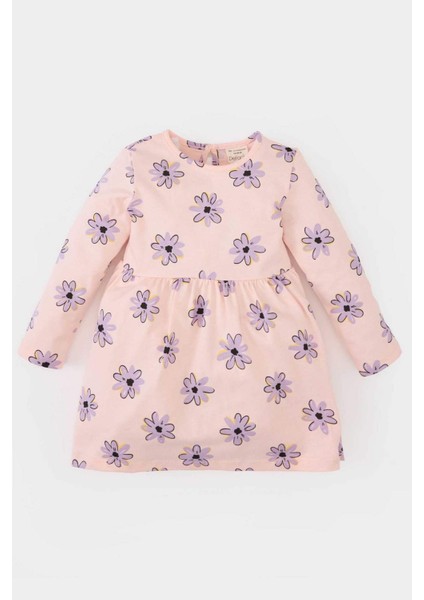 Kız Bebek Çiçek Desenli Uzun Kollu Elbise E5124A525SP