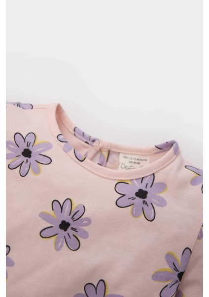 Kız Bebek Çiçek Desenli Uzun Kollu Elbise E5124A525SP